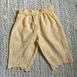 Vintage Butter Yellow Embroidered Kids Bottoms